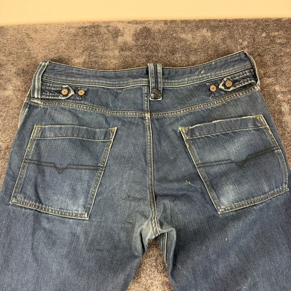 Diesel Gualbon Men's Denim Baggy Distressed Jeans Cinch Waist 33X30(37X28) 0081L - Picture 14 of 16